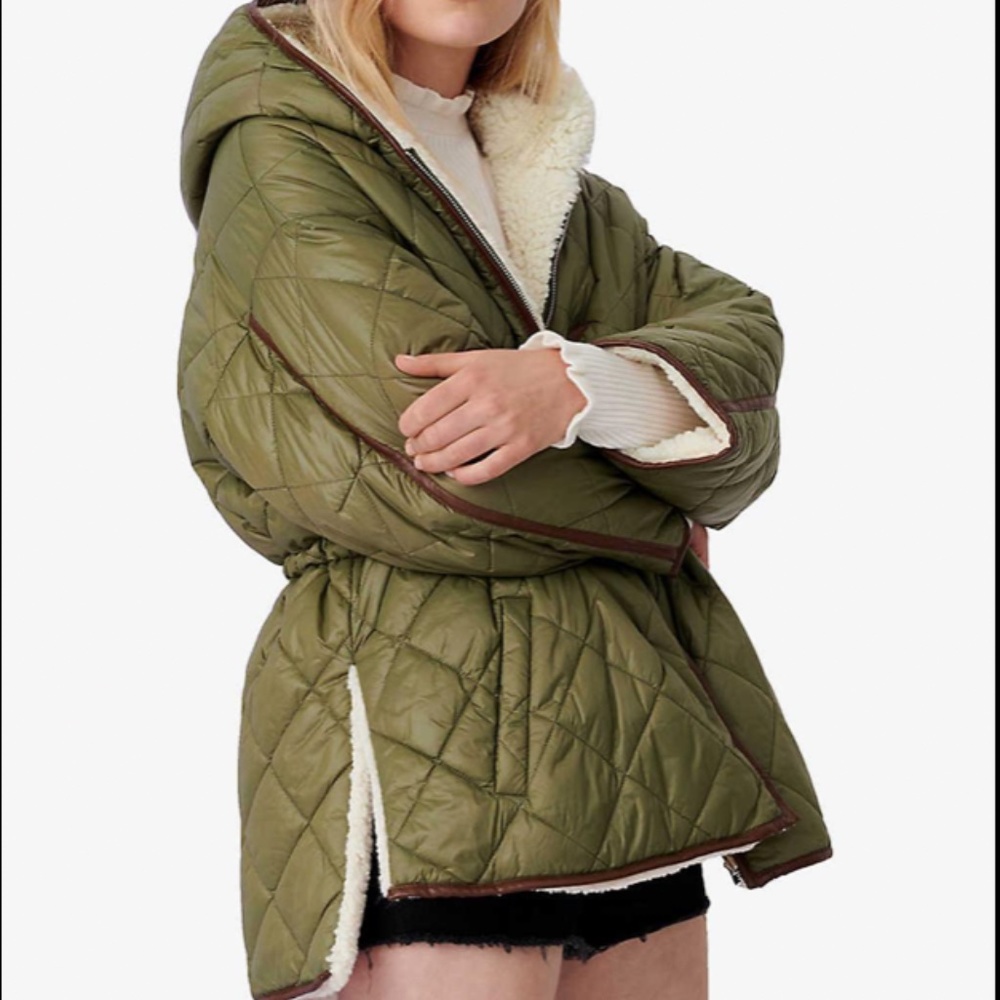 Maje Quilted Reversible Winter Coat